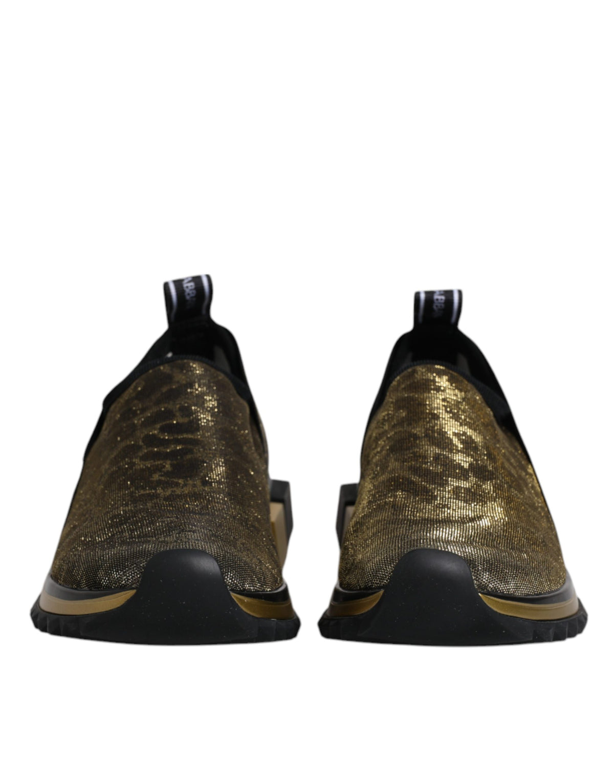 Dolce & Gabbana Gold Leopard Print Viscose Polyester Polyamide Sneakers
