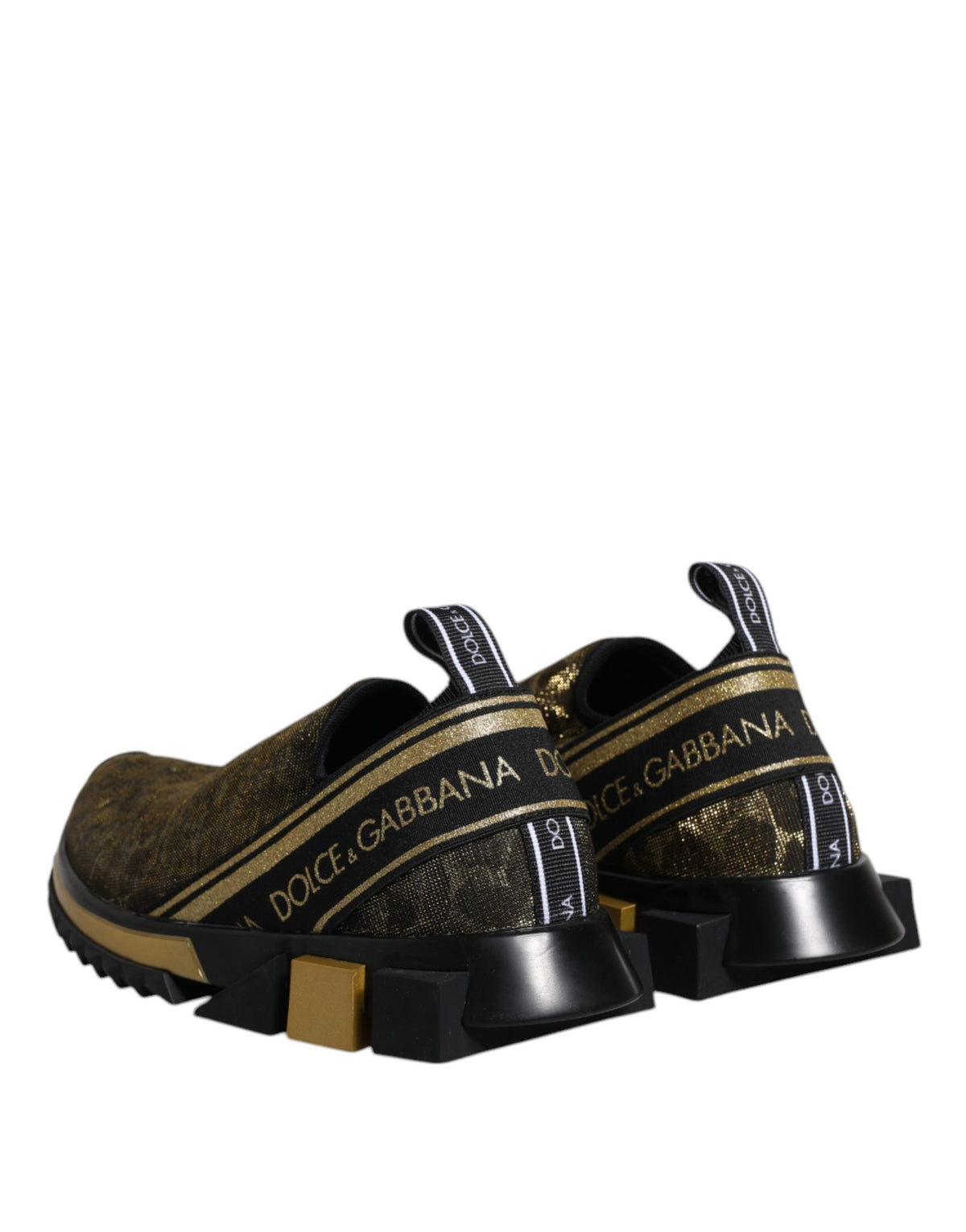 Dolce & Gabbana Gold Leopard Print Viscose Polyester Polyamide Sneakers