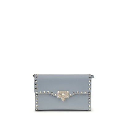 Valentino Garavani Schultertasche aus blauem Kalbsleder Bos Taurus
