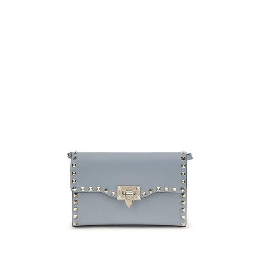 Valentino Garavani Schultertasche aus blauem Kalbsleder Bos Taurus