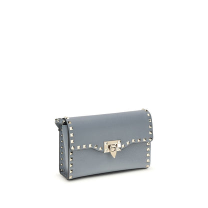Valentino Garavani Schultertasche aus blauem Kalbsleder Bos Taurus