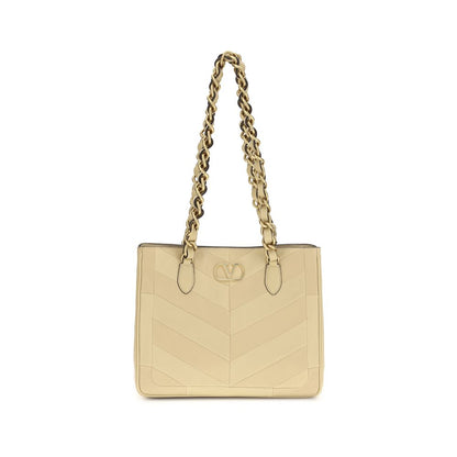 Valentino Garavani Schultertasche aus goldfarbenem Nappaleder / Kalbsleder