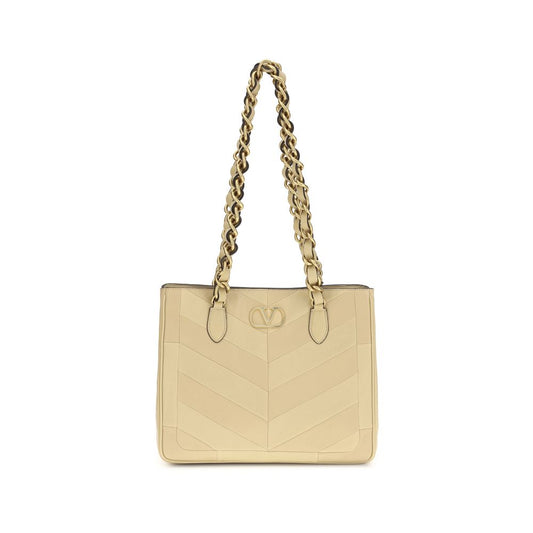 Valentino Garavani Schultertasche aus goldfarbenem Nappaleder / Kalbsleder