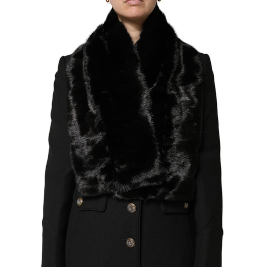 Dolce & Gabbana Schwarzer Pelz-Kragenschal