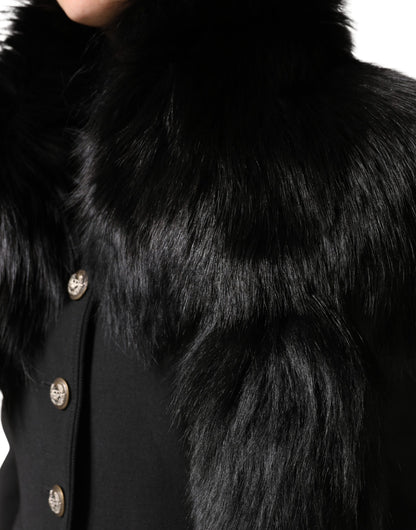 Dolce & Gabbana Schwarzer Fuchs Pelz Halswärmer Winterschal