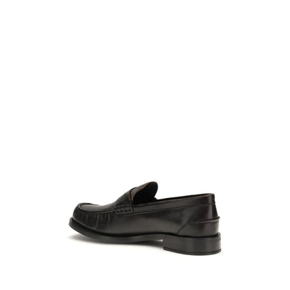 Prada Schwarze "Bos Taurus" Kalbsleder Loafer zum Hineinschlüpfen
