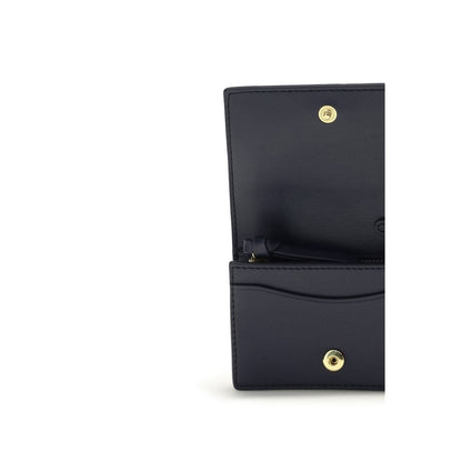Ganni Schwarzes Portemonnaie aus recyceltem Leder