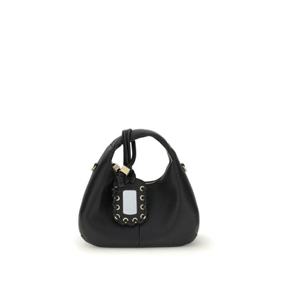 Ganni Schwarze Handtasche aus recyceltem Polyester