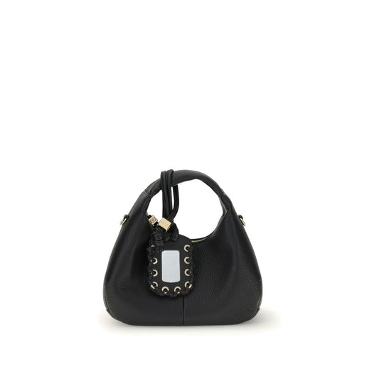Ganni Schwarze Handtasche aus recyceltem Polyester