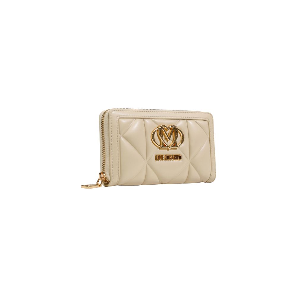 Love Moschino Creme Kunstleder-Portemonnaie