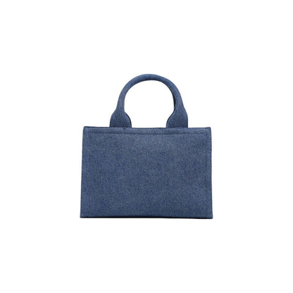 Love Moschino Blaue Baumwoll-Handtasche