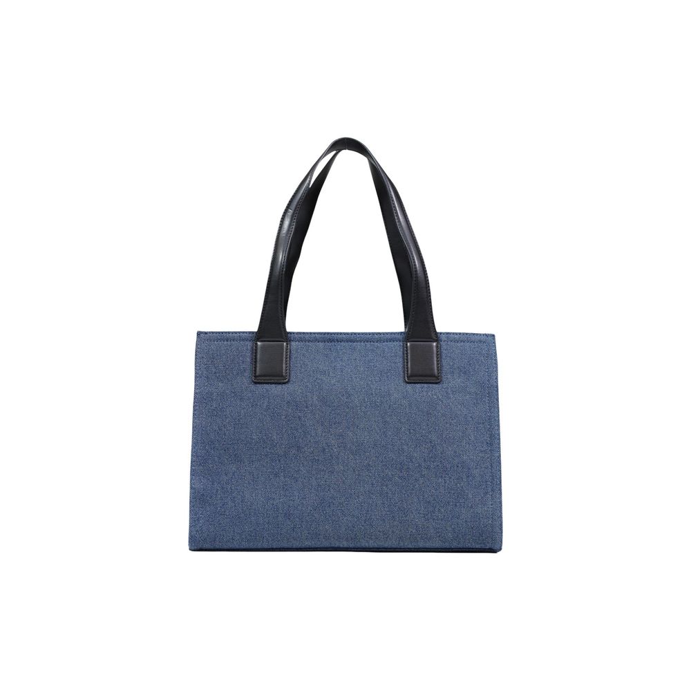 Love Moschino Blaue Baumwoll-Handtasche
