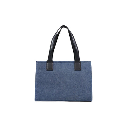 Love Moschino Blaue Baumwoll-Handtasche