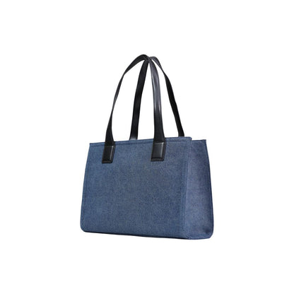 Love Moschino Blaue Baumwoll-Handtasche