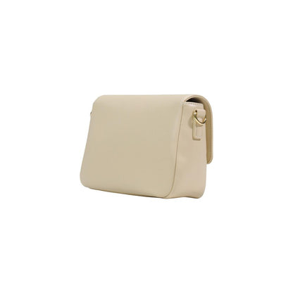 Love Moschino Cremefarbene Handtasche aus Polyethylen