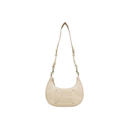 Love Moschino Cremefarbene Handtasche aus Polyethylen
