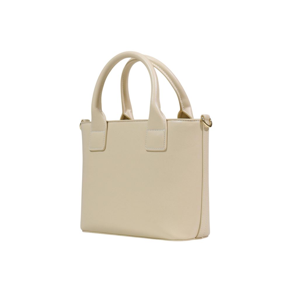 Love Moschino Cremefarbene Handtasche aus Polyethylen