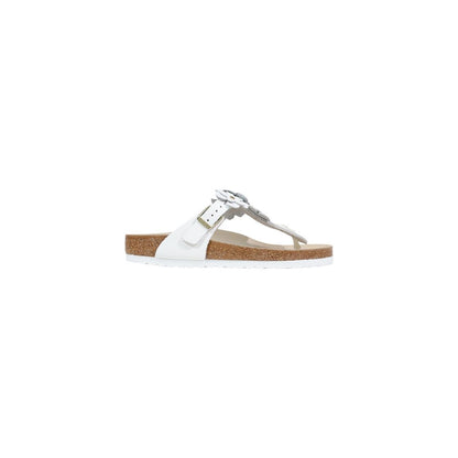 Birkenstock Weiße flache Sandalen aus Leder
