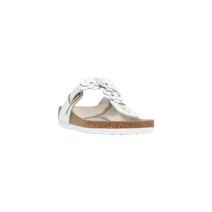Birkenstock Weiße flache Sandalen aus Leder