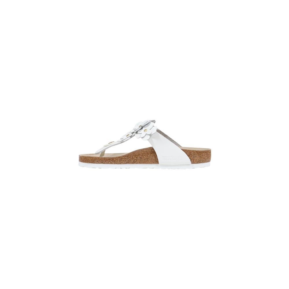 Birkenstock Weiße flache Sandalen aus Leder
