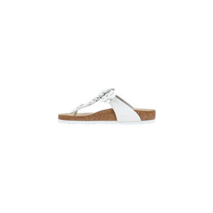 Birkenstock Weiße flache Sandalen aus Leder