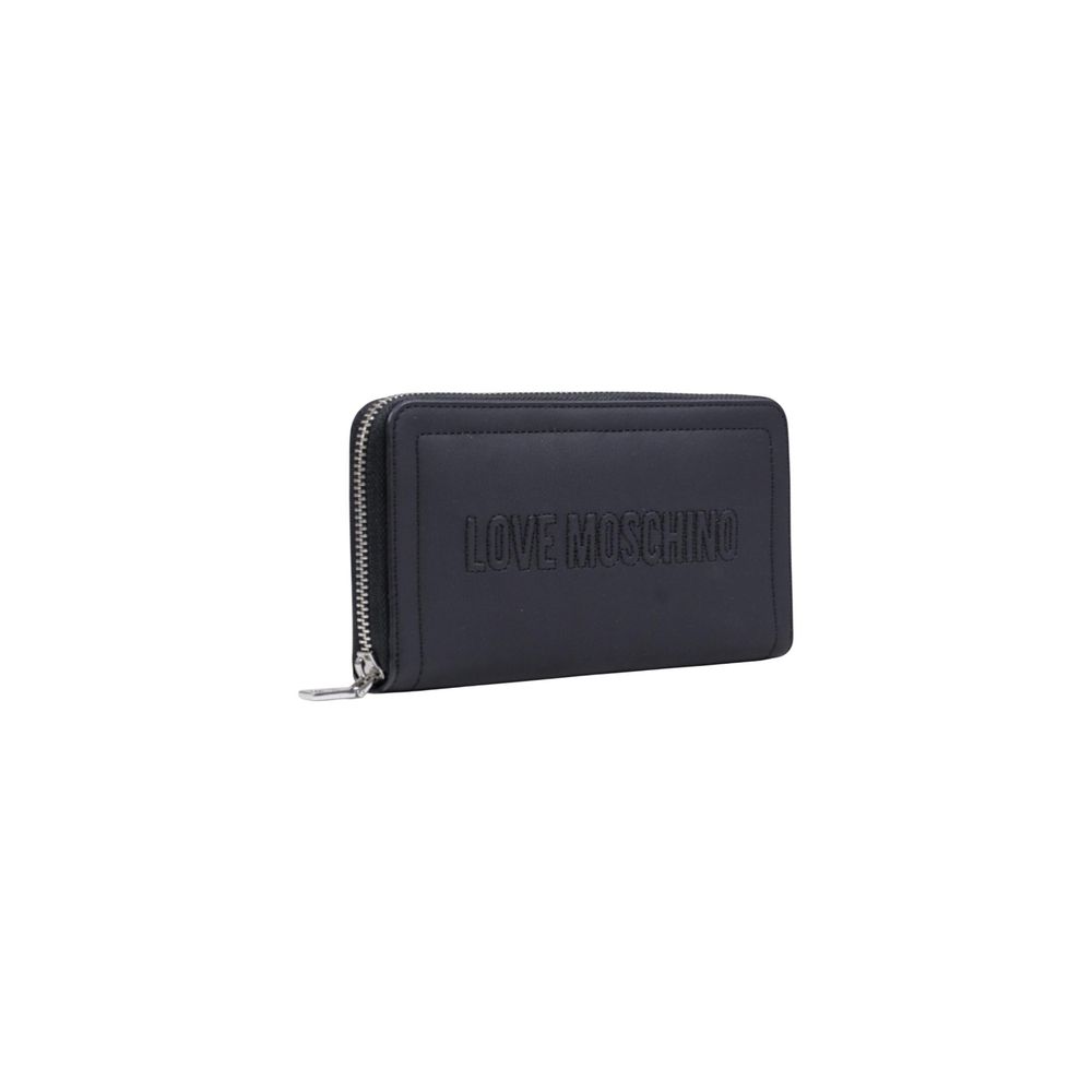 Love Moschino Schwarzes Portemonnaie aus Polyethylen