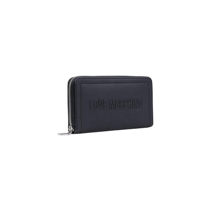 Love Moschino Schwarzes Portemonnaie aus Polyethylen