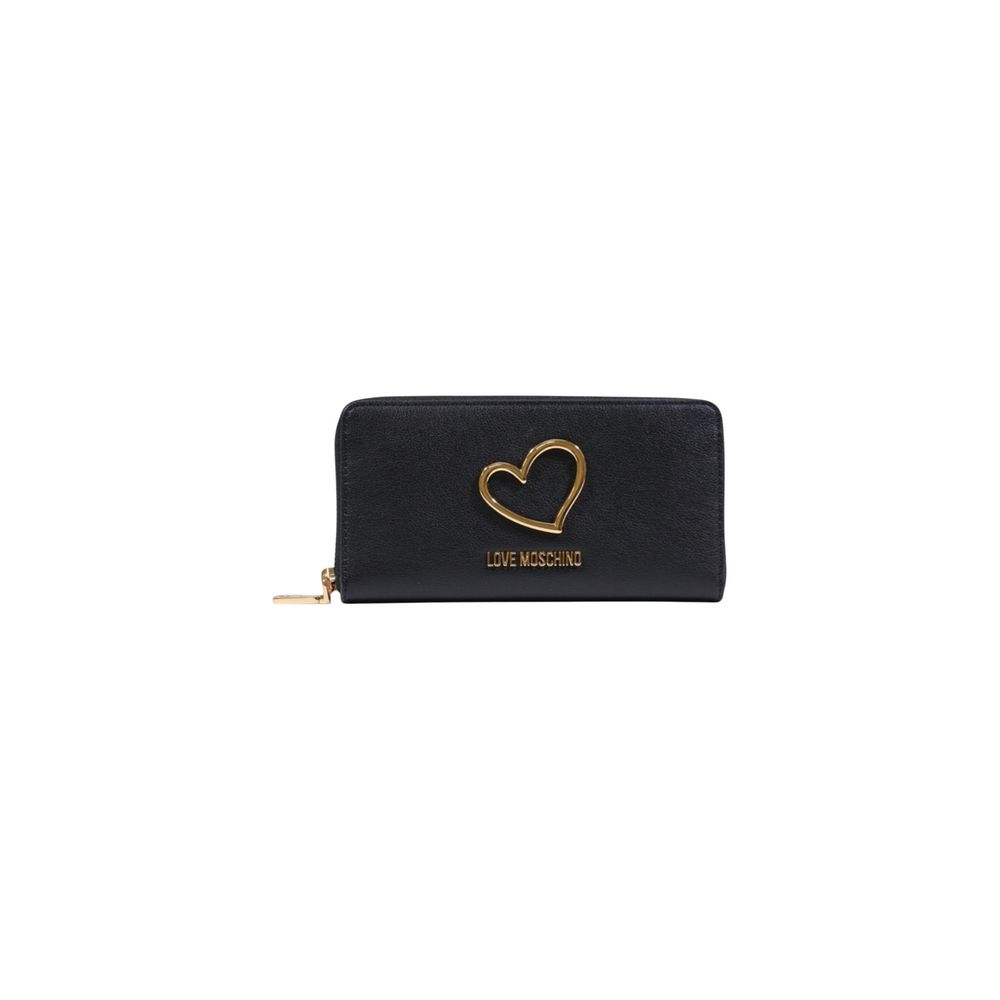 Love Moschino Schwarzes Portemonnaie aus Polyethylen