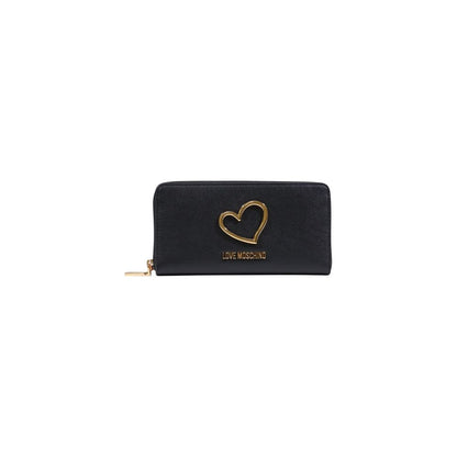 Love Moschino Schwarzes Portemonnaie aus Polyethylen