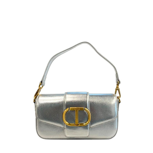 Twinset Silberne Damen-Umhängetasche aus PU