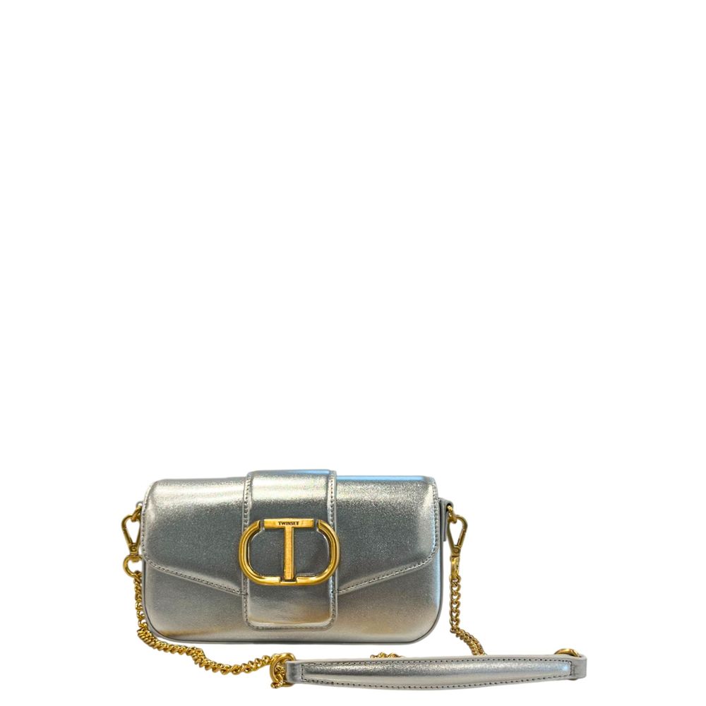 Twinset Silberne Damen-Umhängetasche aus PU
