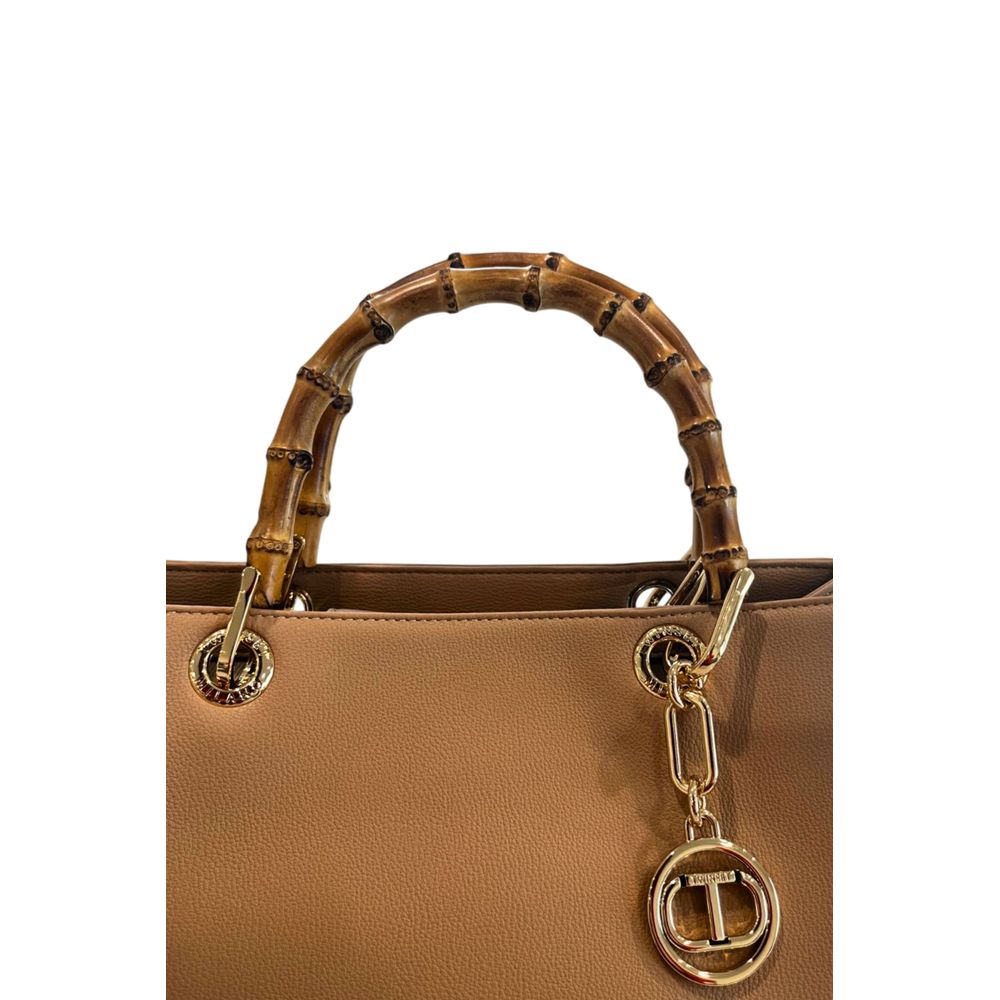 Twinset Braune PU-Damenhandtasche