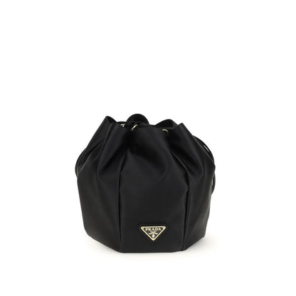 Prada Schwarze Seiden-Beuteltasche