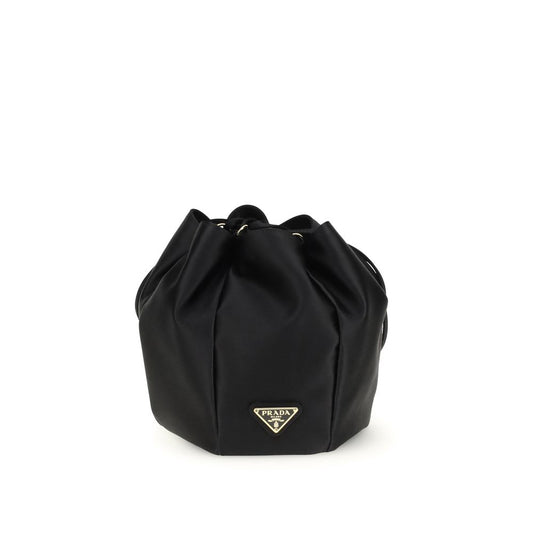 Prada Schwarze Seiden-Beuteltasche