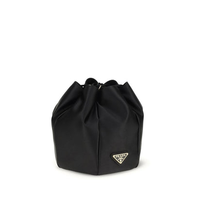 Prada Schwarze Seiden-Beuteltasche
