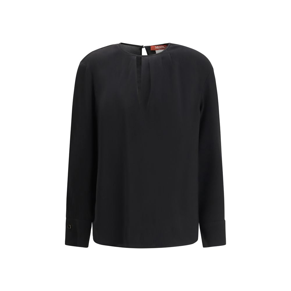 Max Mara Schwarze Triacetat-Bluse