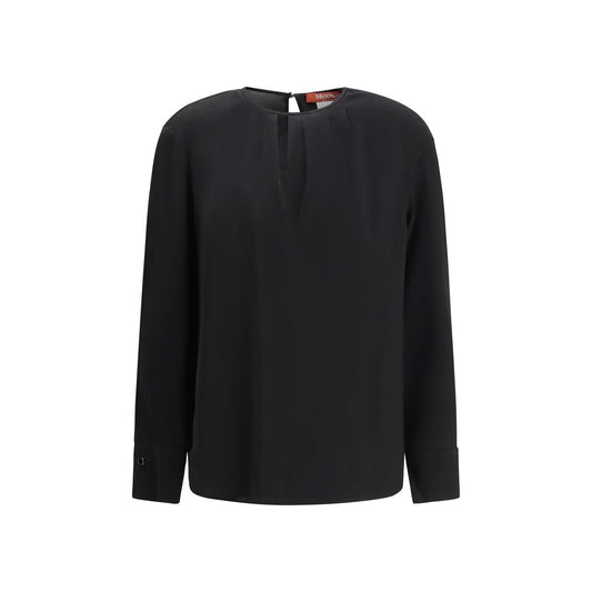 Max Mara Schwarze Triacetat-Bluse