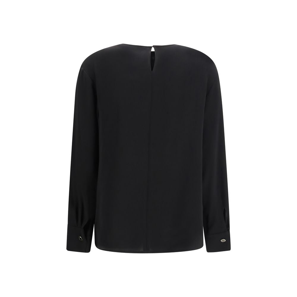 Max Mara Schwarze Triacetat-Bluse