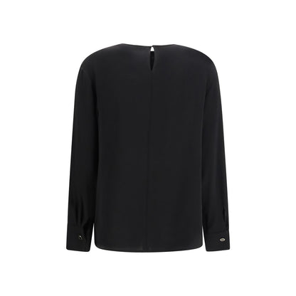Max Mara Schwarze Triacetat-Bluse