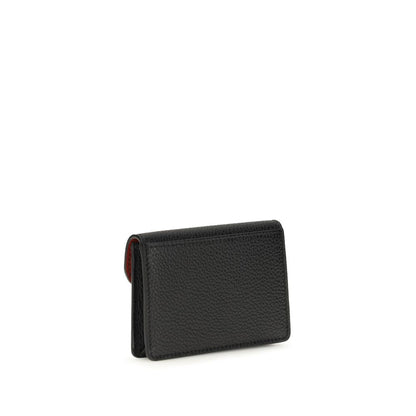 Ferragamo Schwarzes Kalbsleder Bos Taurus Portemonnaie