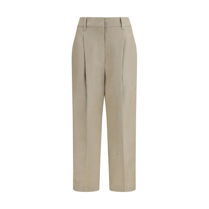 Brunello Cucinelli Beige Leinen Freizeithose