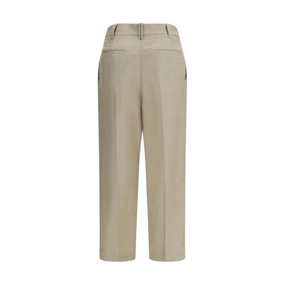 Brunello Cucinelli Beige Leinen Freizeithose
