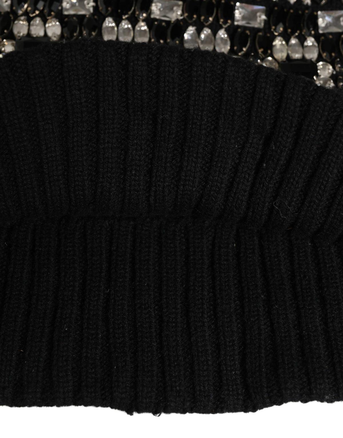 Dolce & Gabbana Schwarze Sturmhaube mit Kristallbesatz