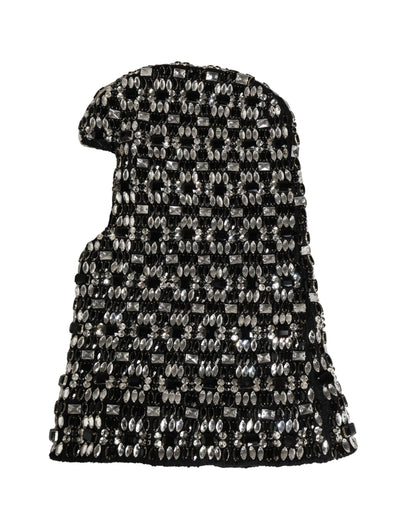 Dolce & Gabbana Schwarze Woll-Sturmhaube mit Kristallbesatz