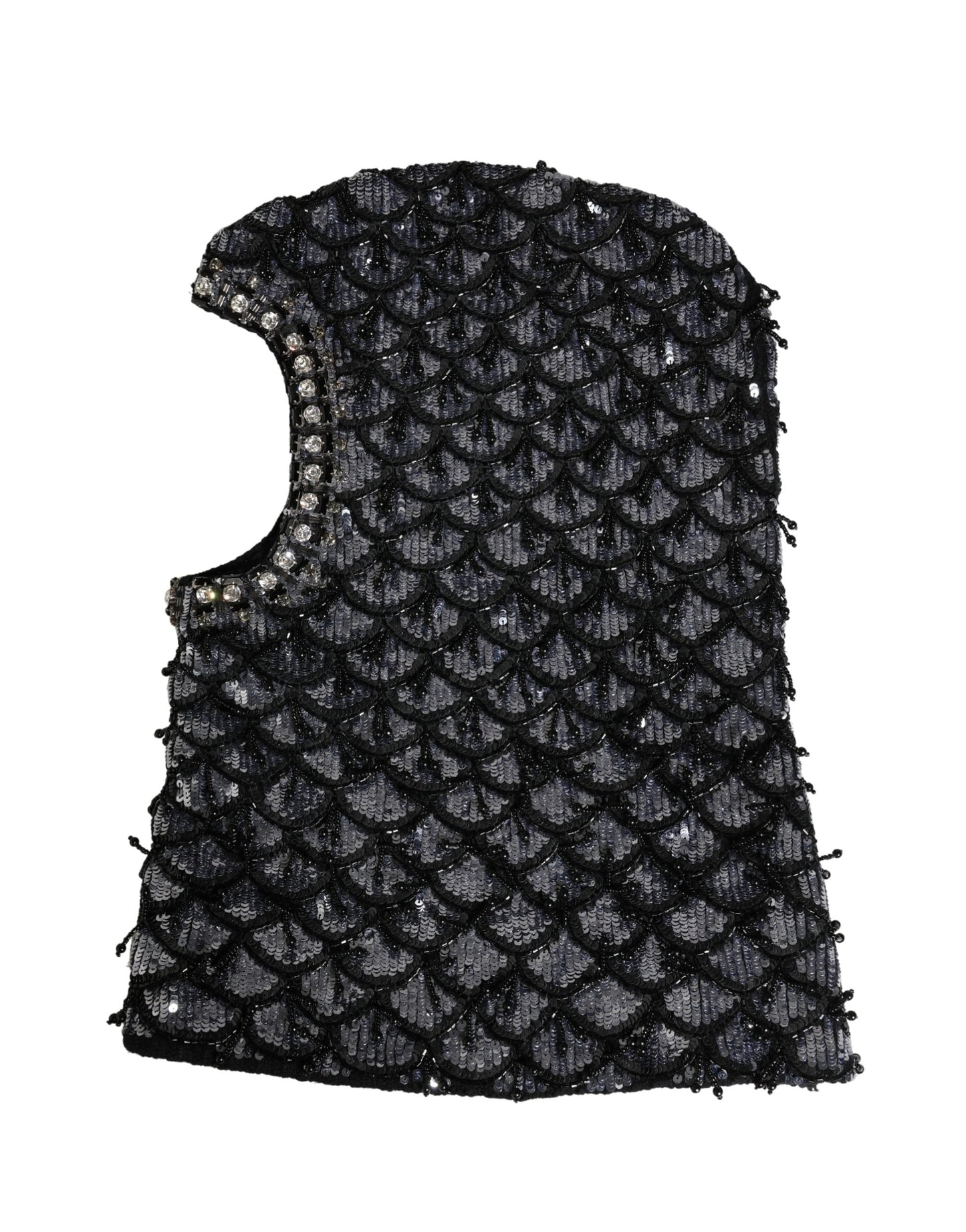 Dolce & Gabbana Schwarze Woll-Sturmhaube mit Kristallbesatz