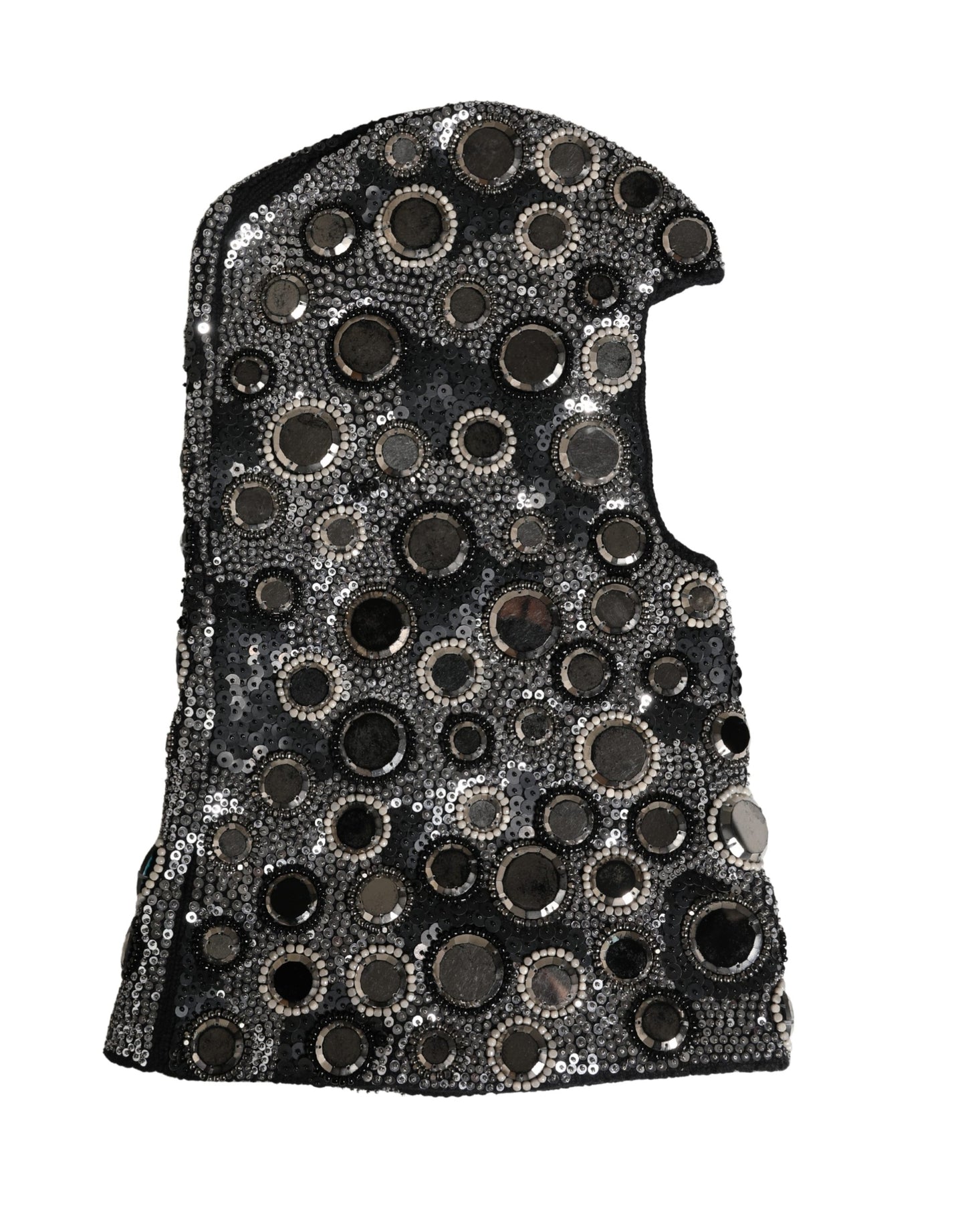 Dolce & Gabbana Schwarze Woll-Sturmhaube mit Kristallbesatz