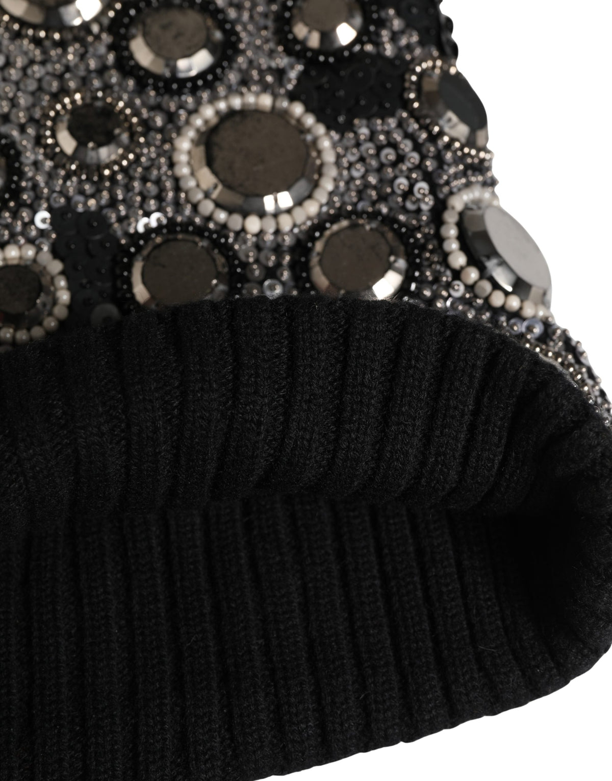 Dolce & Gabbana Cappello con cristalli, colore nero, in lana vergine e viscosa e vetro