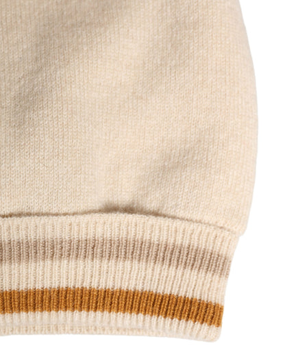 Dolce & Gabbana Beanie invernale da donna beige in cashmere lavorato a maglia