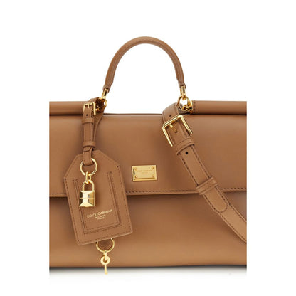 Dolce & Gabbana Beige Calf Leather Bos Taurus Handbag