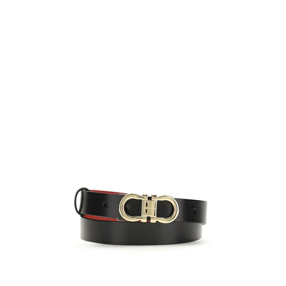 Ferragamo Schwarzer Kalbsleder Bos Taurus Regular Gürtel